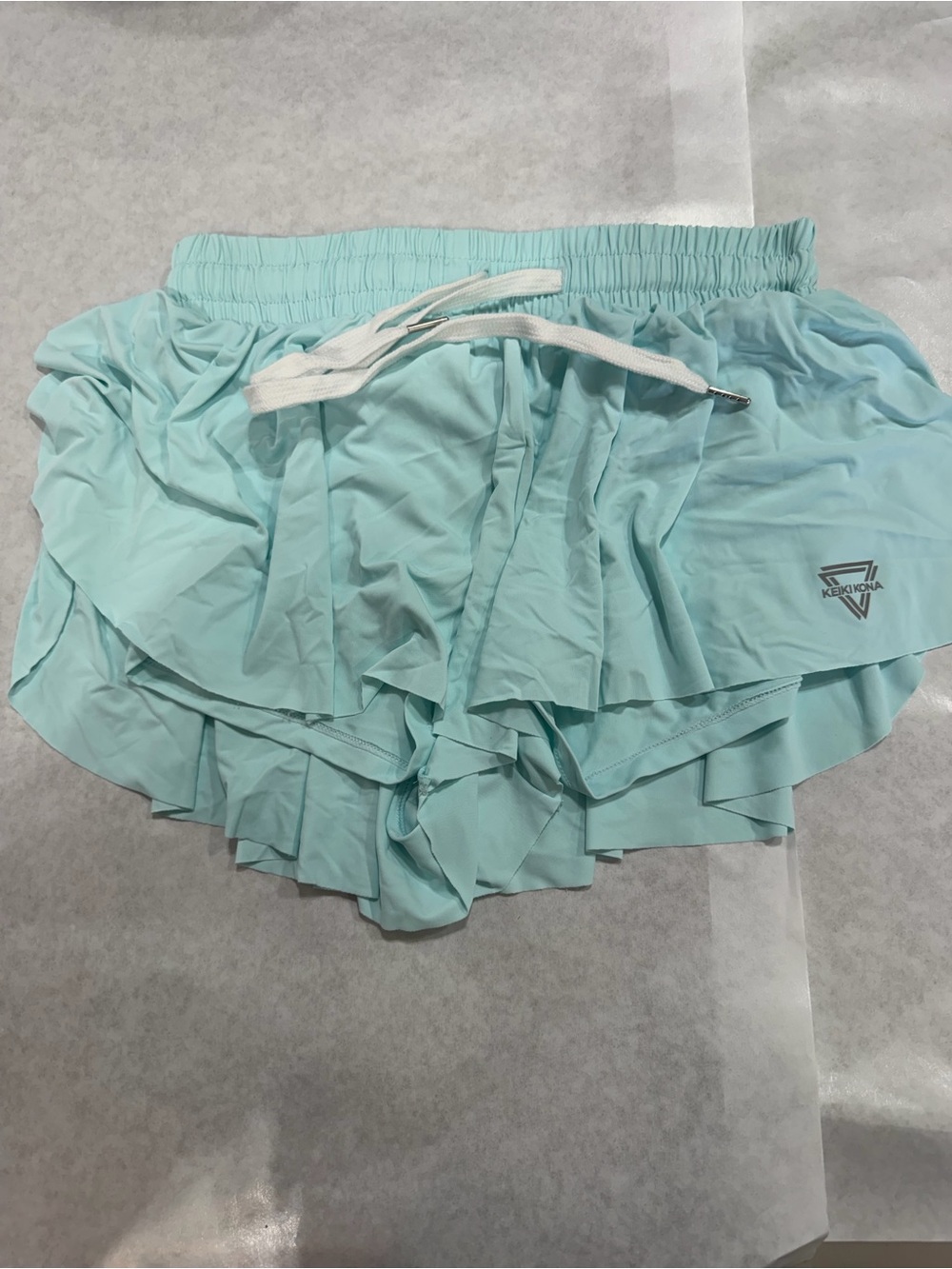 Keiki Kona size small Aqua Ruffle Athletic Shorts